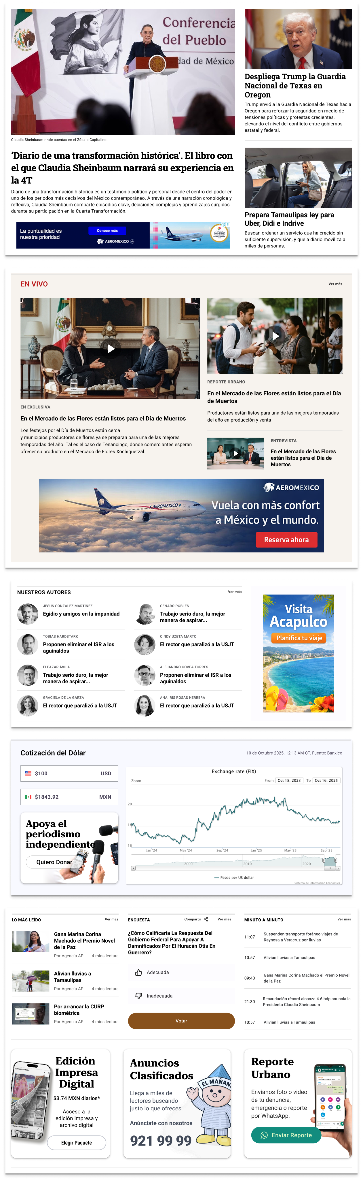 section organization and ads integration