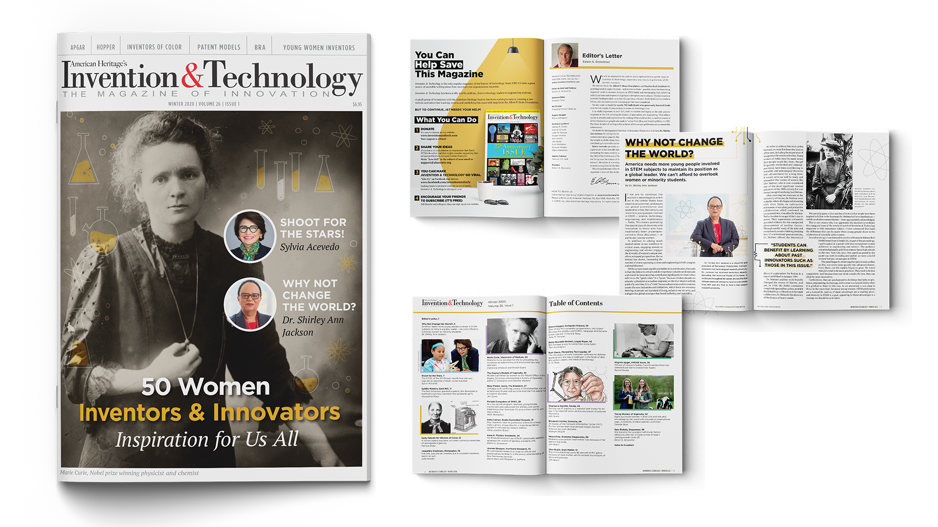 magazine cover and spreads