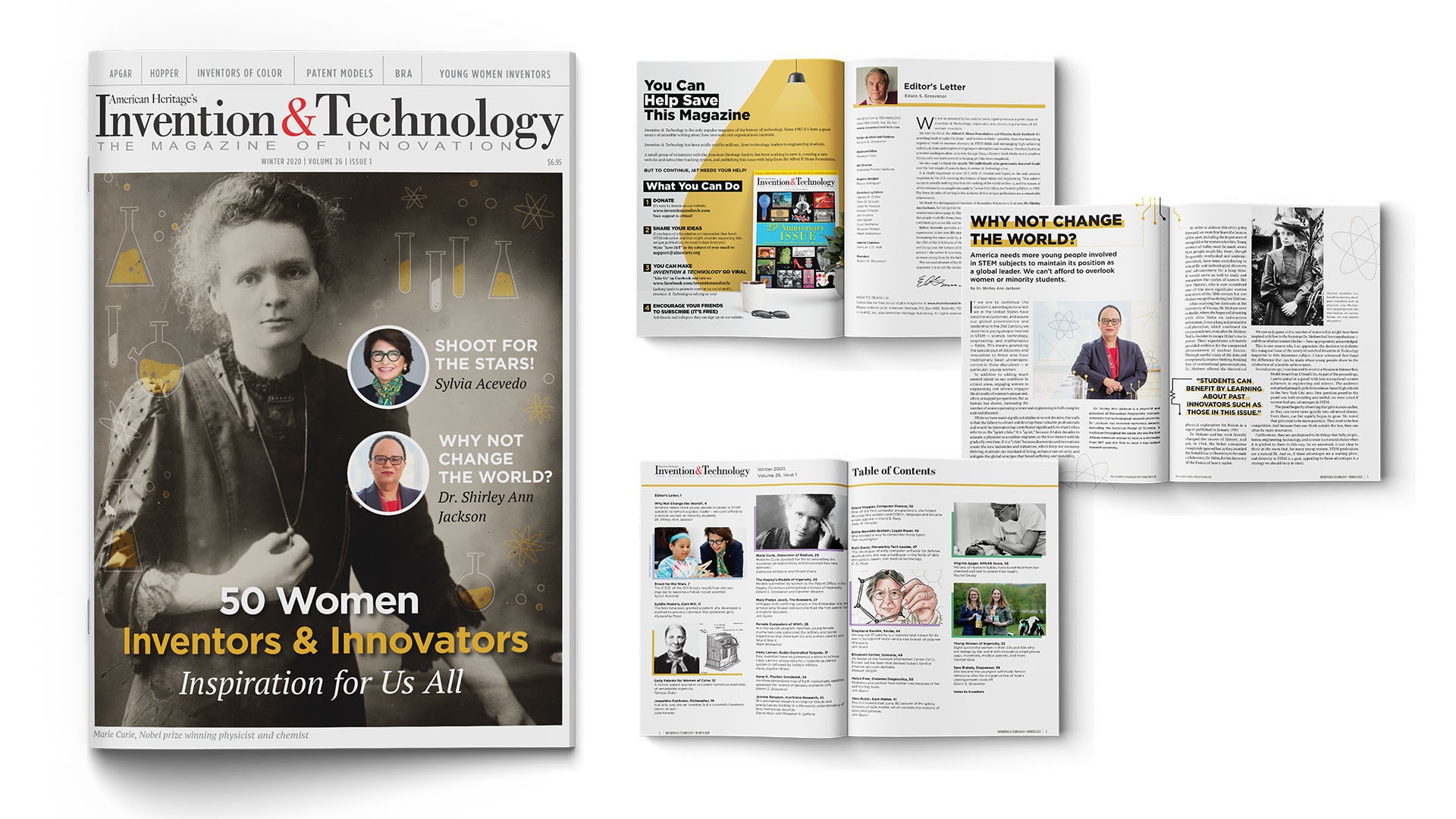 magazine cover and spreads